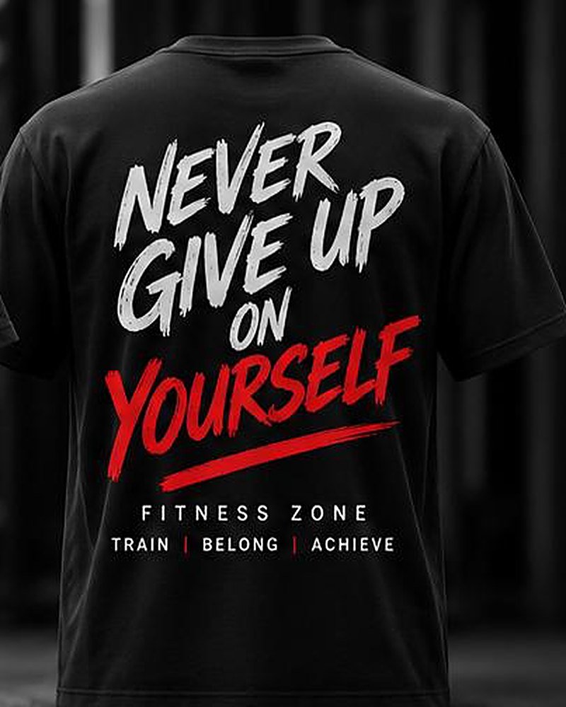 Never Give Up tee, back print